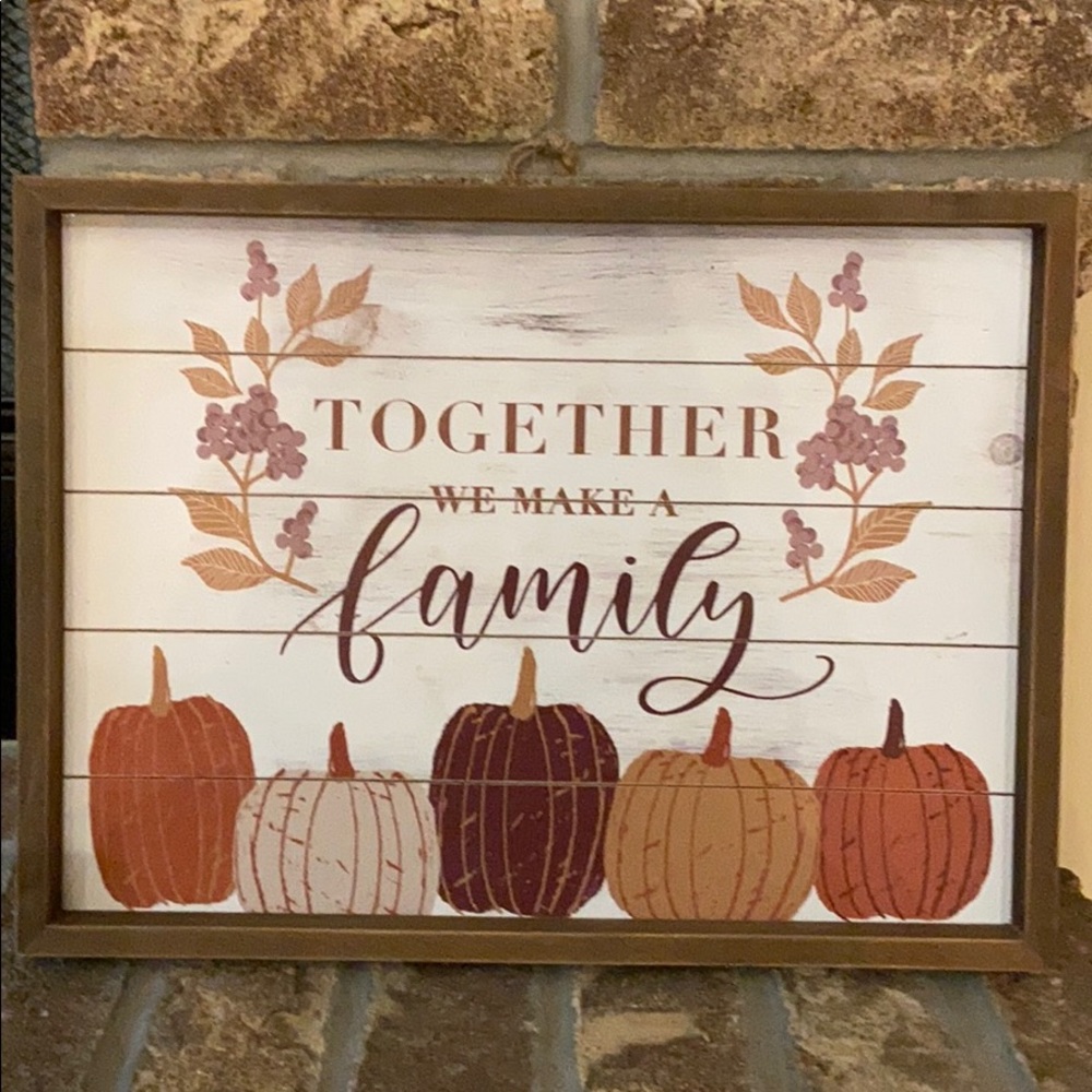 Hobby Lobby Family Wall Art with Pumpkins in Warm Tones